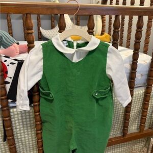 Green and White Baby Romper
